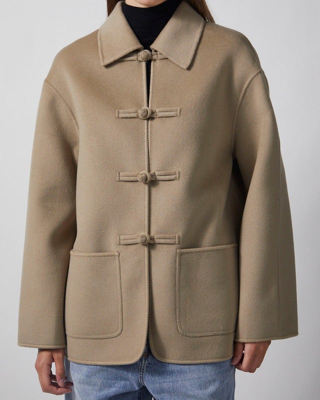 RÓHE Jacket Double-Faced Wool Pankou Closure Desert 34