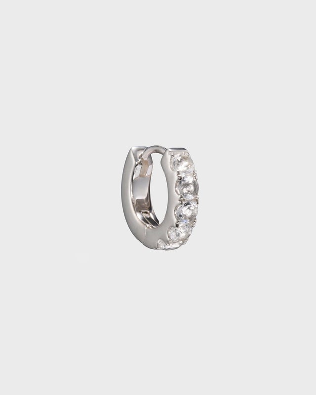 Maria Nilsdotter Earrings Eternity Hoop Silver/White ONESIZE