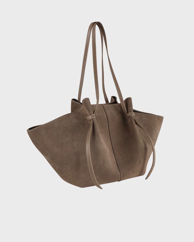 YUZEFI Large Mochi Suede Bag Taupe ONESIZE