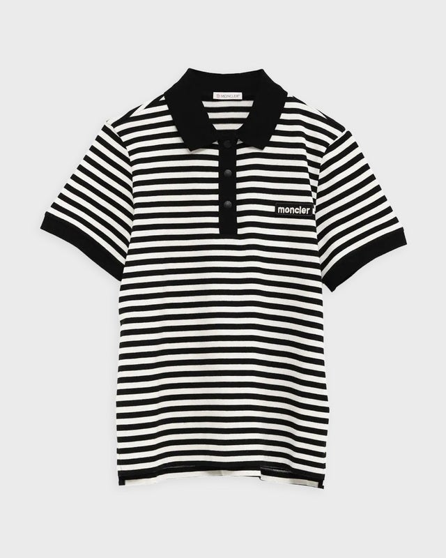 Moncler Topp Striped Polo Shirt Vit S