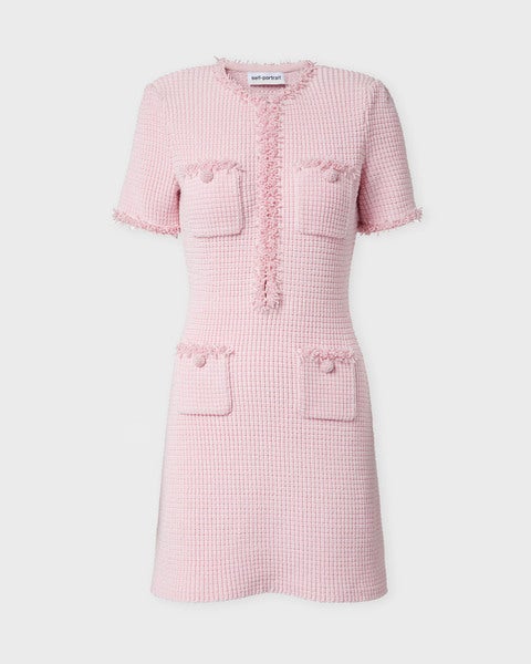 Dress Pink Textured Knit Mini  Pink 1