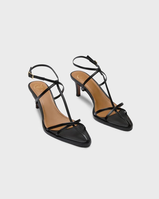 ATP Atelier Klacksskor Torno Black Nappa Strappy Svart EUR 37
