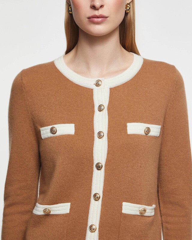 Andiata Cardigan Charlott camel/vit M