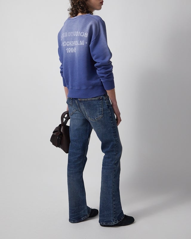 Acne Studios Sweatshirt Washed Logo Navy L-XL