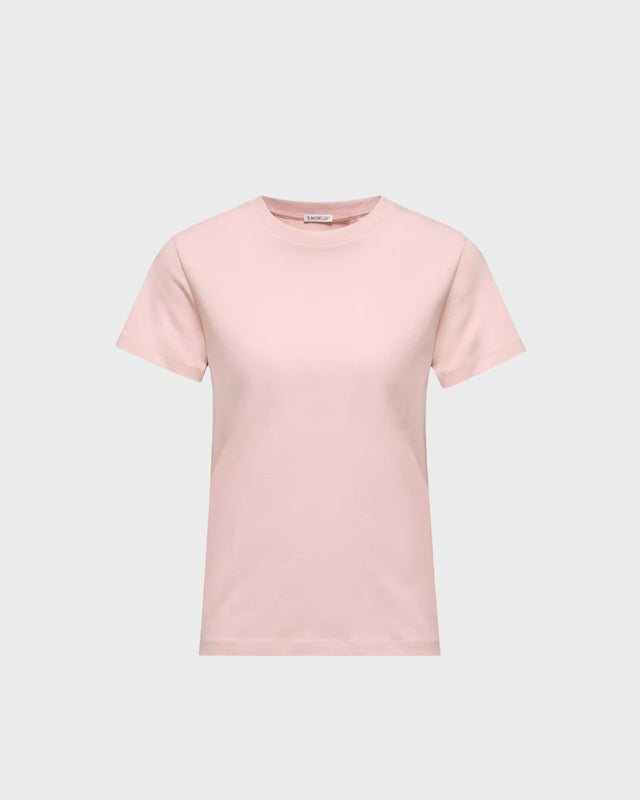 Moncler T-shirt Embroidered Logo Cotton Light Pink XL