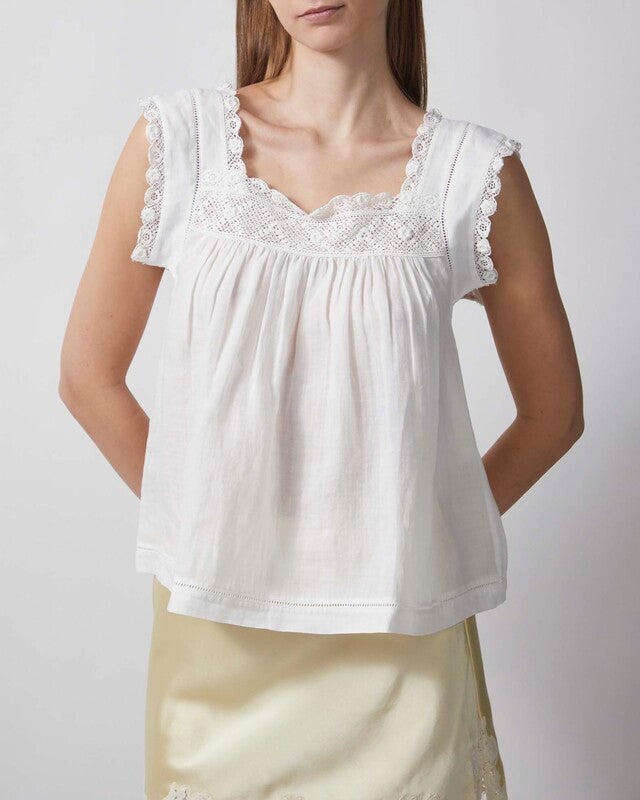 DÔEN Top Aphra White M