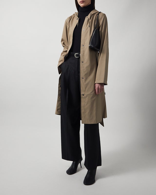 Rains Jacket A-Line Longer W Beige L