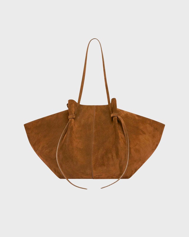 YUZEFI Large Mochi Suede Bag Cognac ONESIZE
