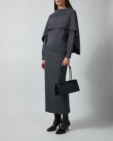 Sweater Cape Grey melange 2