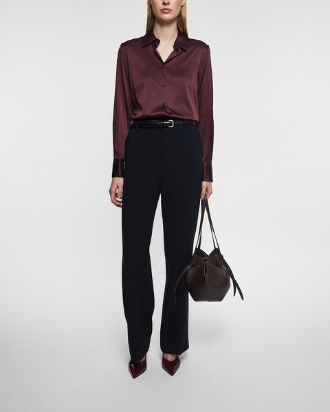 Shirt Silk Burgundy  2