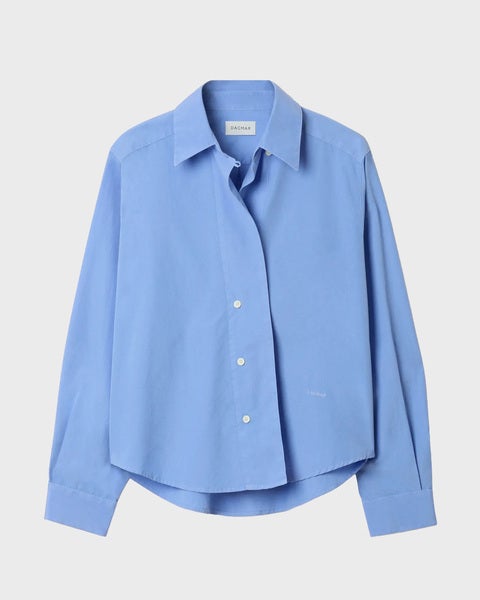 Shirt Cropped Asymmetric Collar Mid Blue 1