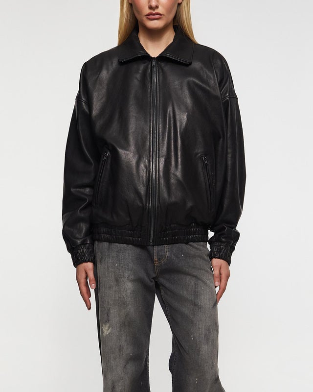 Acne Studios Jacket Relaxed Leather Black 34
