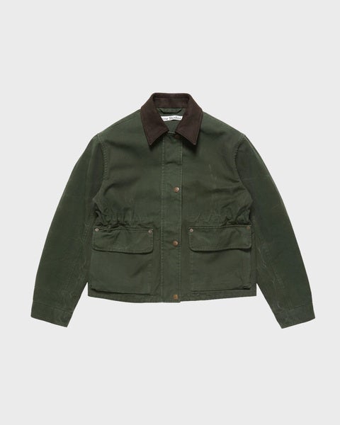Jacket Washed Canvas Blouson Dark Green 1