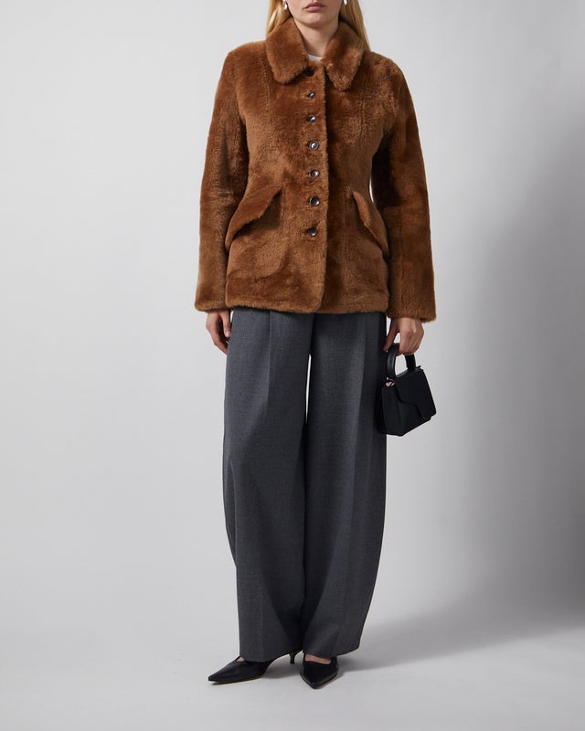 By Malene Birger Jacket Adeline Shearling Toffee 36
