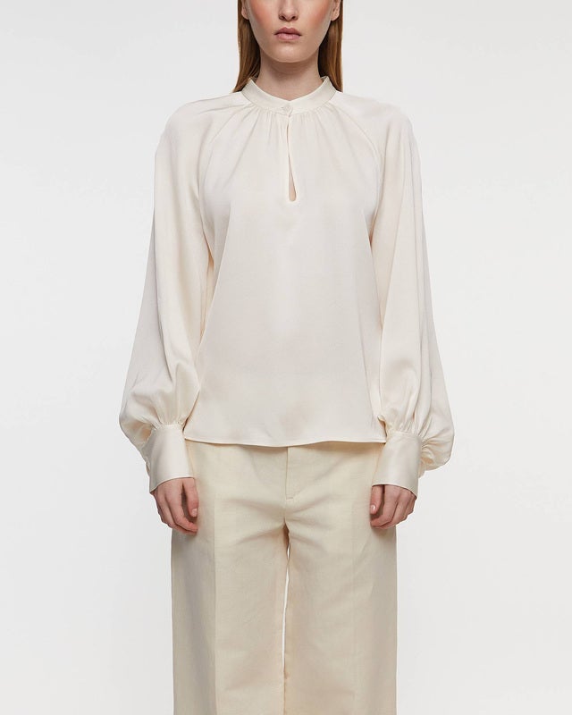 Filippa K Blouse Stand Collar  Cream 40