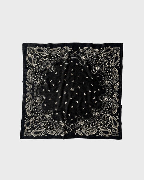 CASHMERE PAISLEY SCARF - BLACK 65x65 svart ONESIZE 1