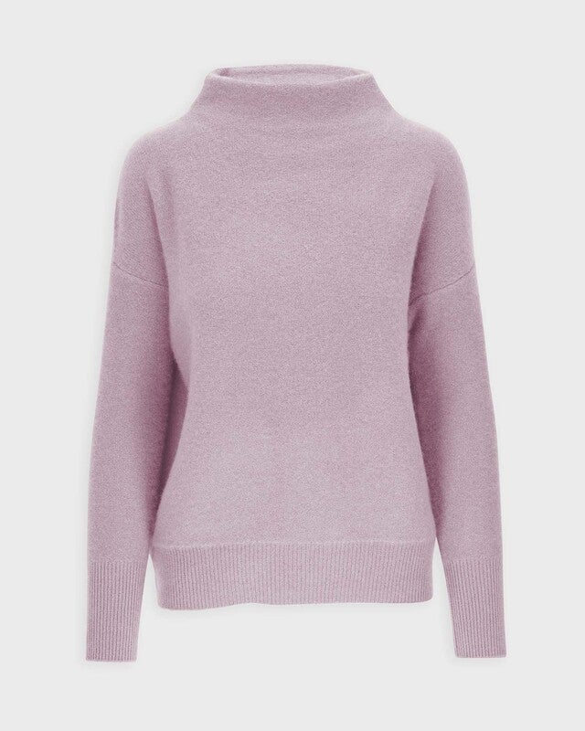 Vince Sweater Boiled Funnel Pullover Cashmere Stone S