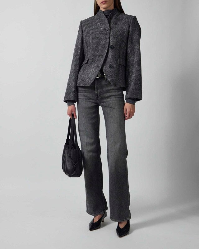 Mother Denim Jeans The Kick It Grey Wash 25