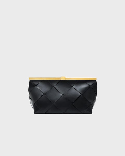 ANINE CLUTCH BRAIDED LEATHER - BLACK svart ONESIZE 2