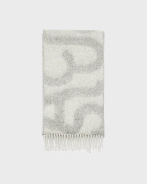 Scarf Logo Fringe Light grey 1