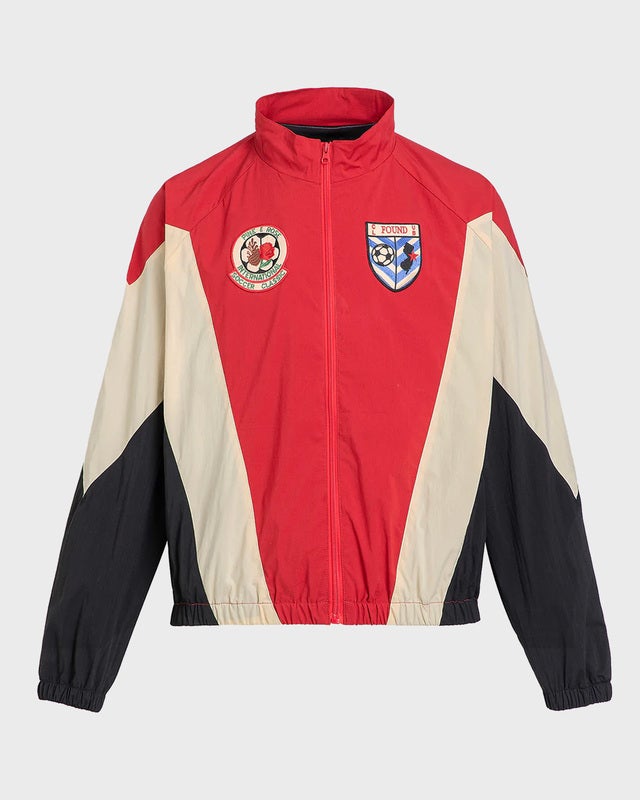 Found Jacket Pine and Rose Track Unisex Red/cream S