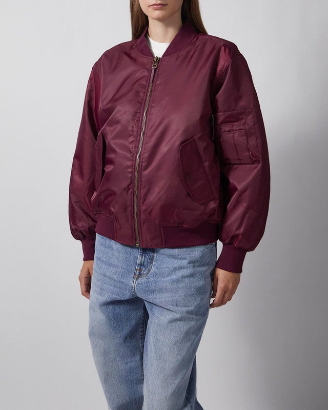 Anine Bing Bomber Leon Burgundy S