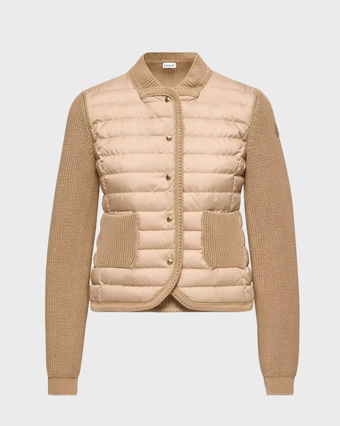 Cardigan Padded Cotton  Ljusbeige 1