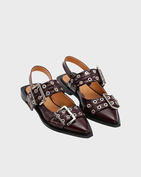 Ballerina Feminine Buckle Naplack  Burgundy  2