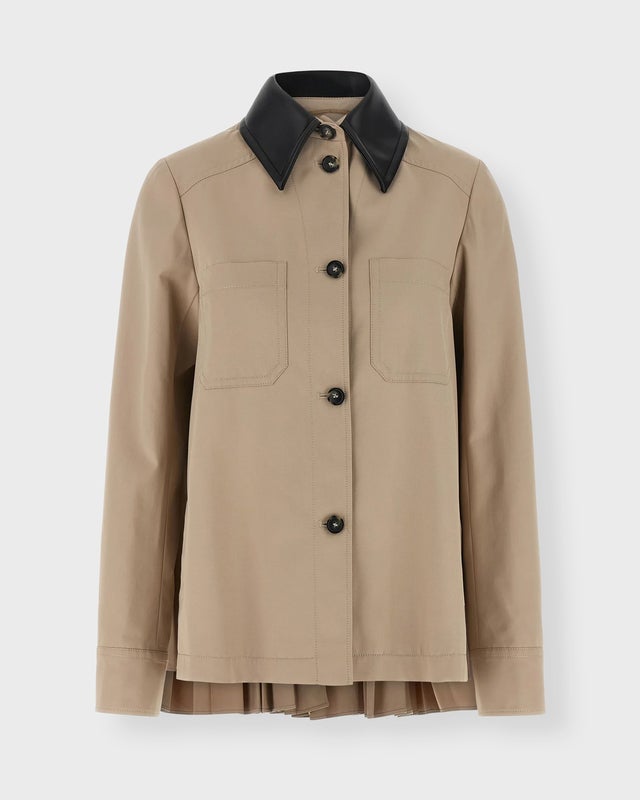 Sportmax Jacket Pleated Overshirt Beige IT 40 (EUR S-M)