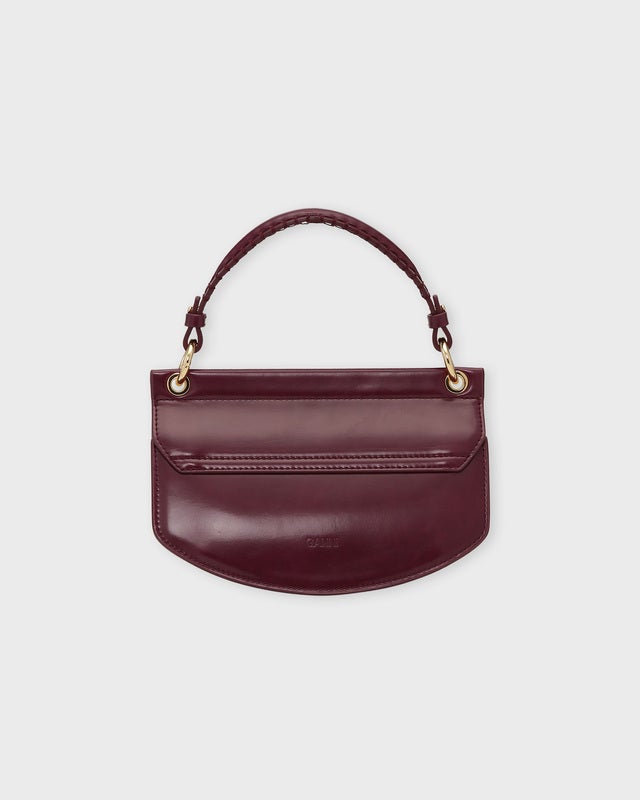 Ganni Bag Apo-G Mini Top Handle Box Burgundy ONESIZE