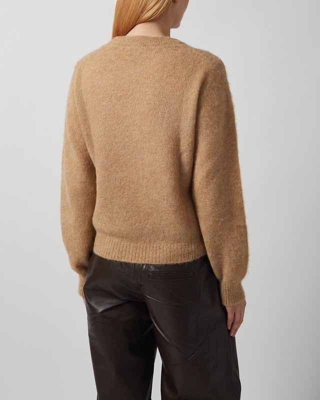 Ganni Sweater Brushed Alpaca Crewneck Camel XL