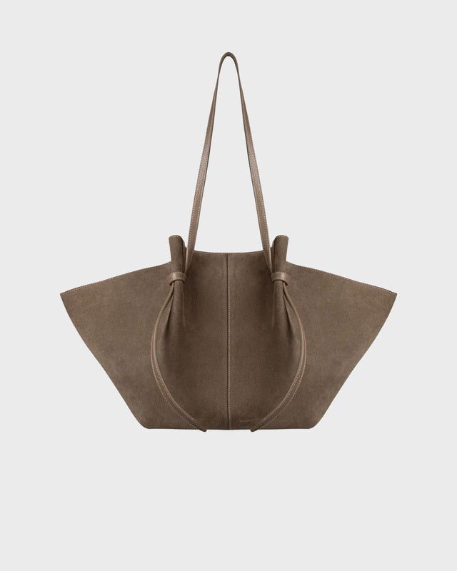 YUZEFI Large Mochi Suede Bag Taupe ONESIZE