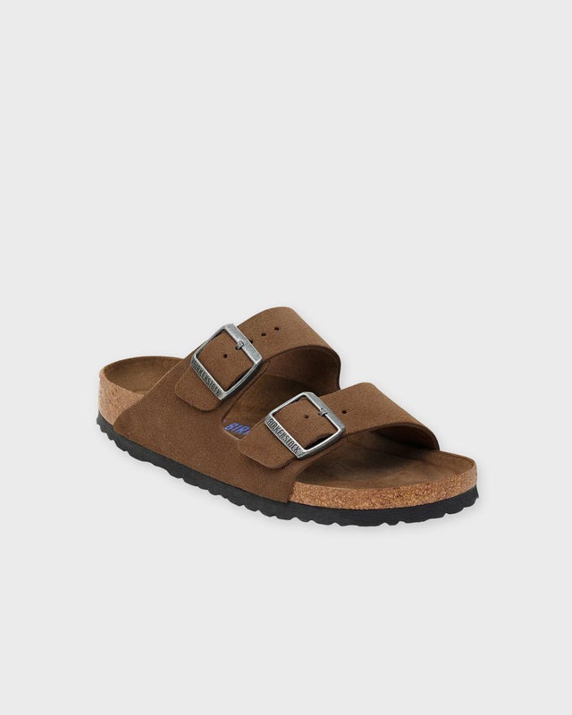 Birkenstock Sandals Arizona Soft Footbed Suede Leather Ljusbrun EUR 40