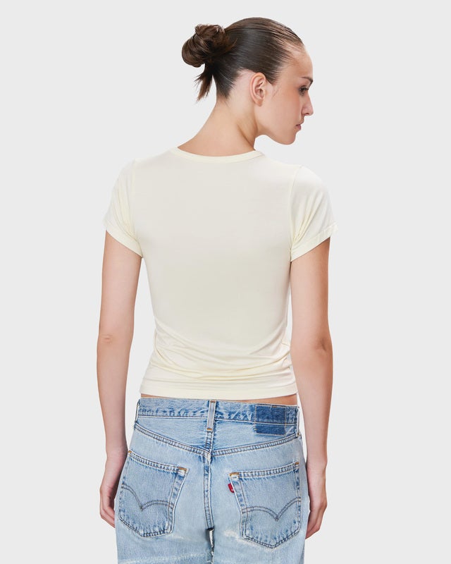 Éterne T-Shirt Fitted Crewneck Short Sleeve Cream M