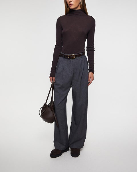 Sweater Turtleneck Merino Wool Dark brown 2
