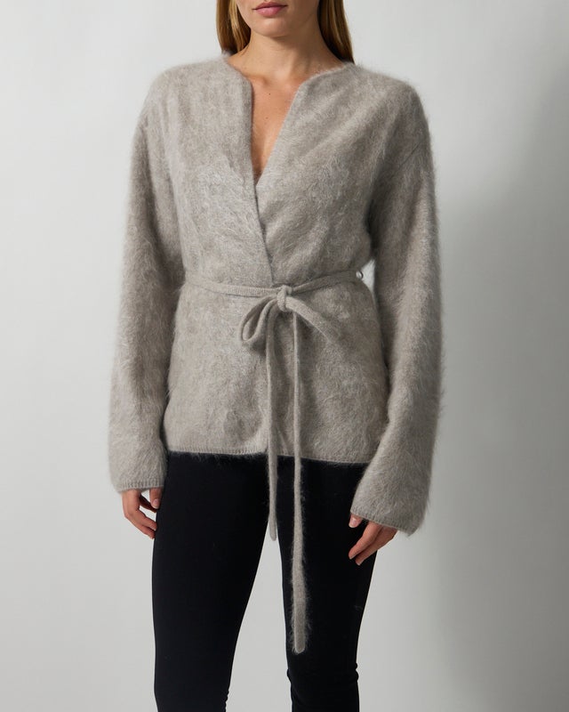 Soft Goat Cardigan Brushed Greige S