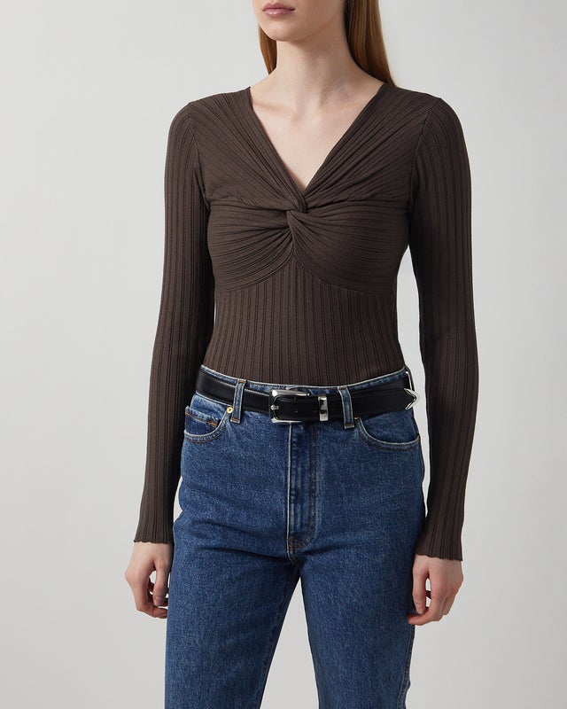 Andiata Top Polly Knit Brown M