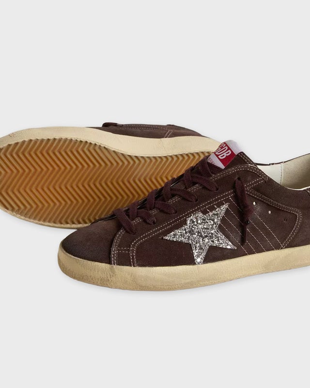 Golden Goose Deluxe Brand Sneakers Super Star Suede Upper Glitter Grey EUR 40