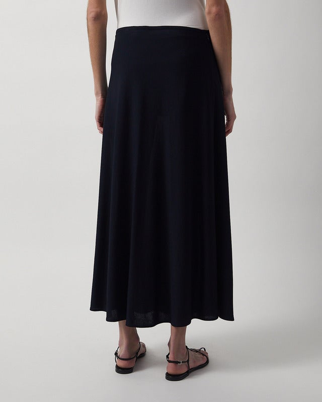 Jil Sander Skirt Fluid Viscose Navy 38
