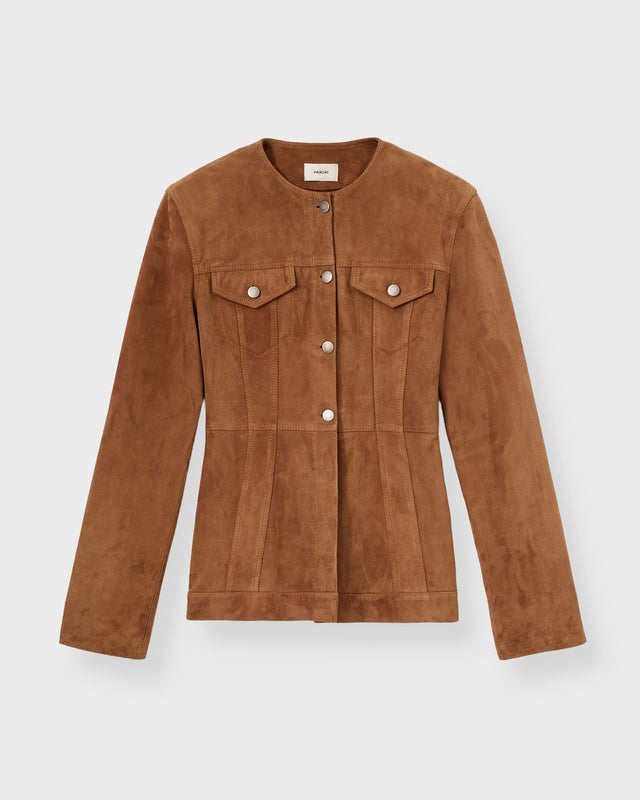 Haikure Jacket Temple Suede Chocolate M
