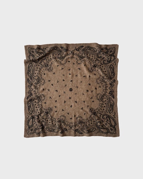 CASHMERE PAISLEY SCARF-GREIGE- 65x65 cappuccino ONESIZE 1