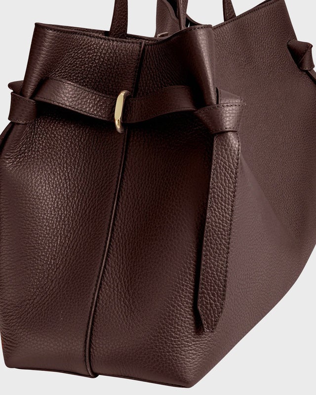 YUZEFI Gyoza Tote Pebble Bag  Espresso ONESIZE