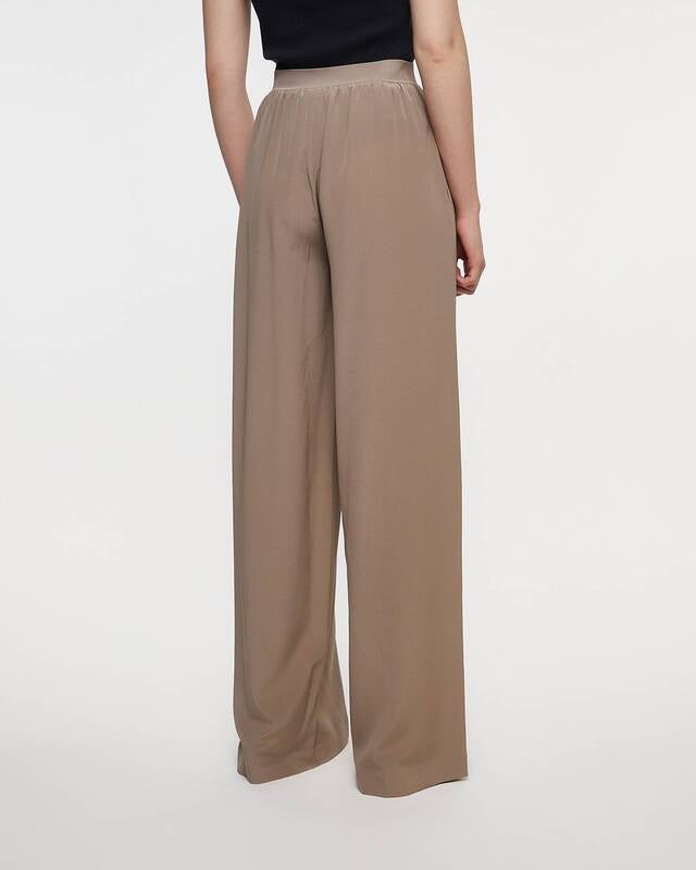 JOSEPH Trousers Hulin Crepe de Soie Silk Beige/brun FR 44 (EUR 42)