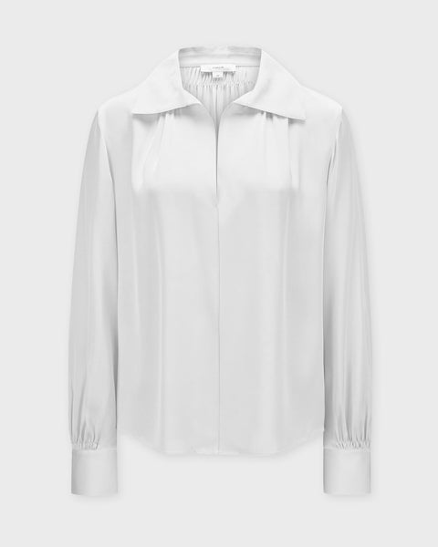Blouse Placed Smocked Long Sleeve Offwhite 1