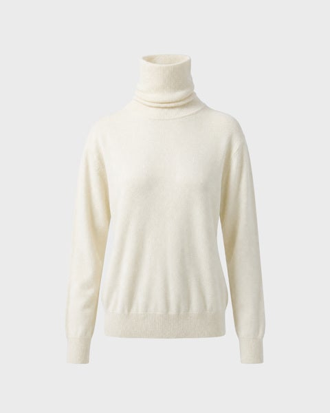 Sweater Cashmere Wool Turtleneck Pearl 1
