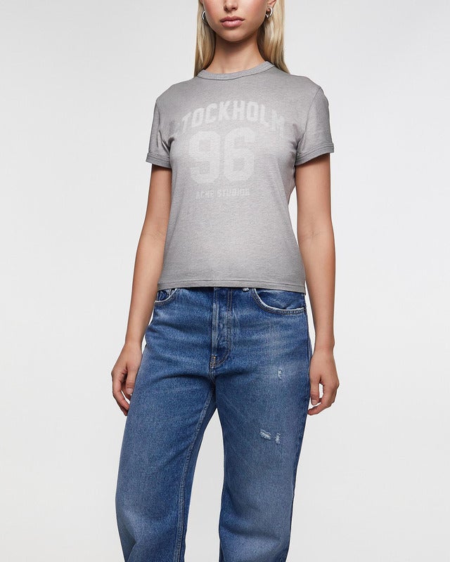 Acne Studios T-Shirt Logo Washed Stockholm 96  Grey M