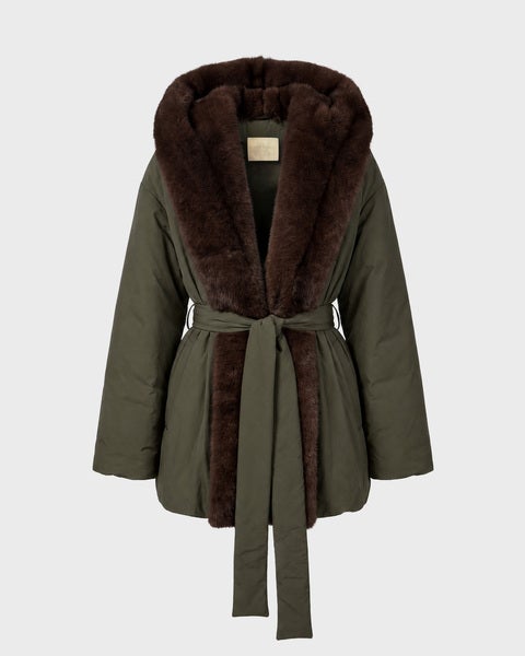 Jacket Keen Padded Faux Fur Green 1