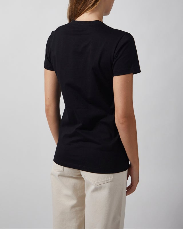 Moncler T-shirt Logo Patch Cotton Jersey Black S