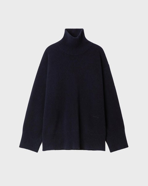 Sweater Soft Wool Turtleneck Navy 1