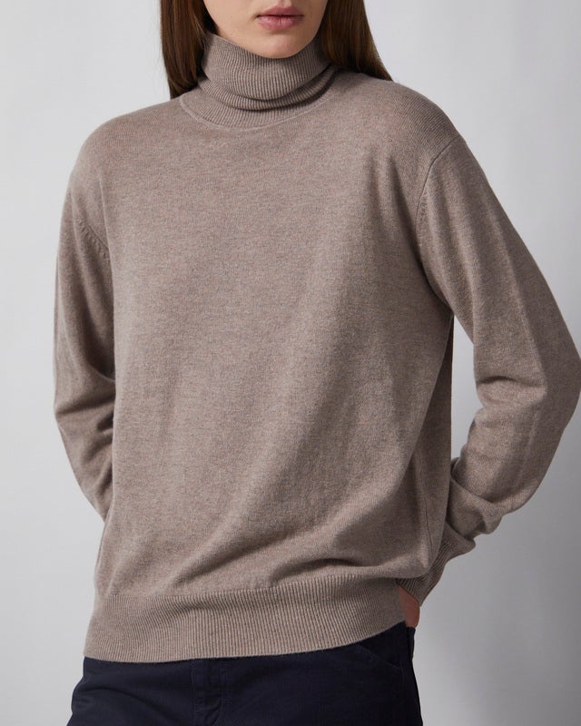 Wakakuu Icons Sweater Cashmere Wool Turtleneck Sand XL